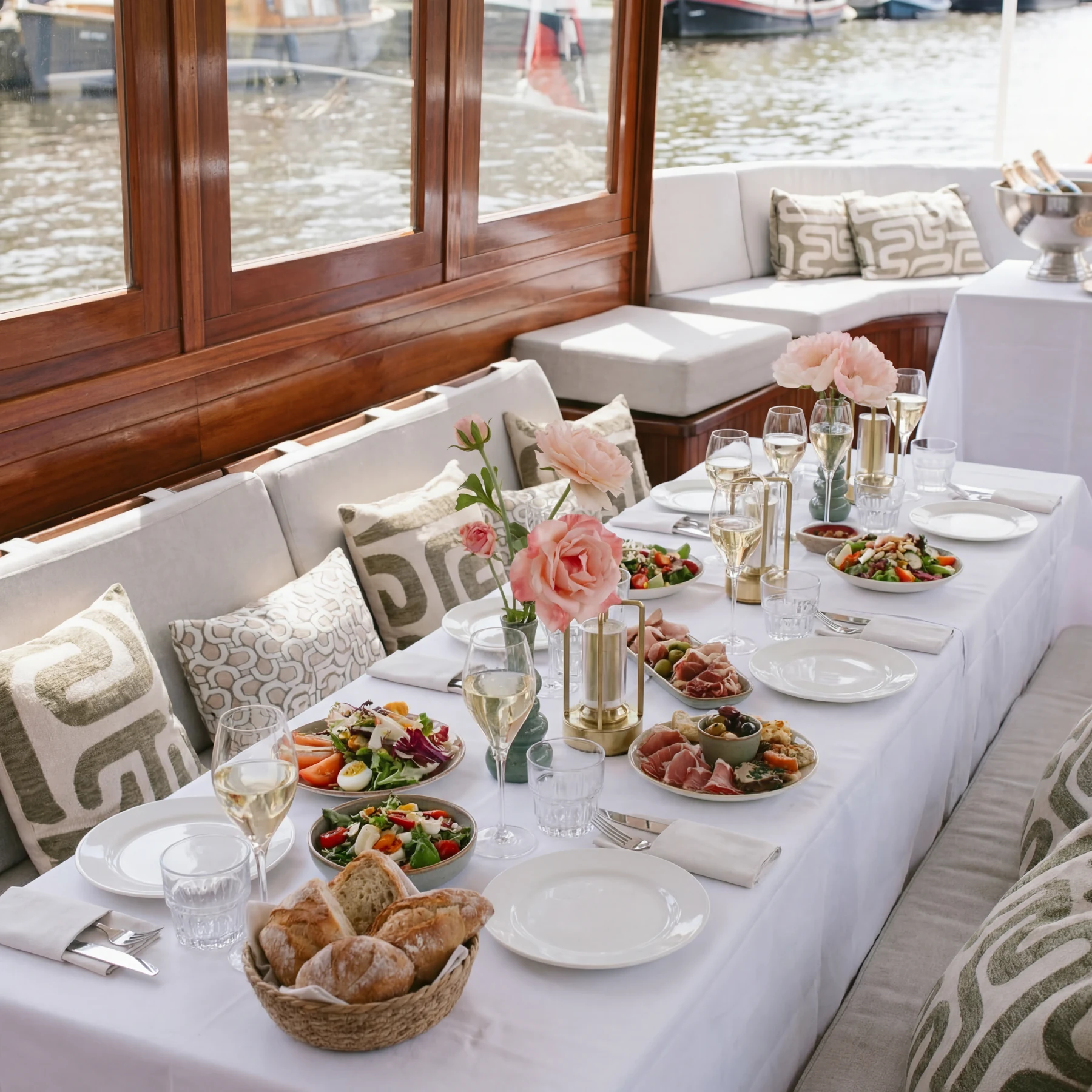 Diner op een salonboot