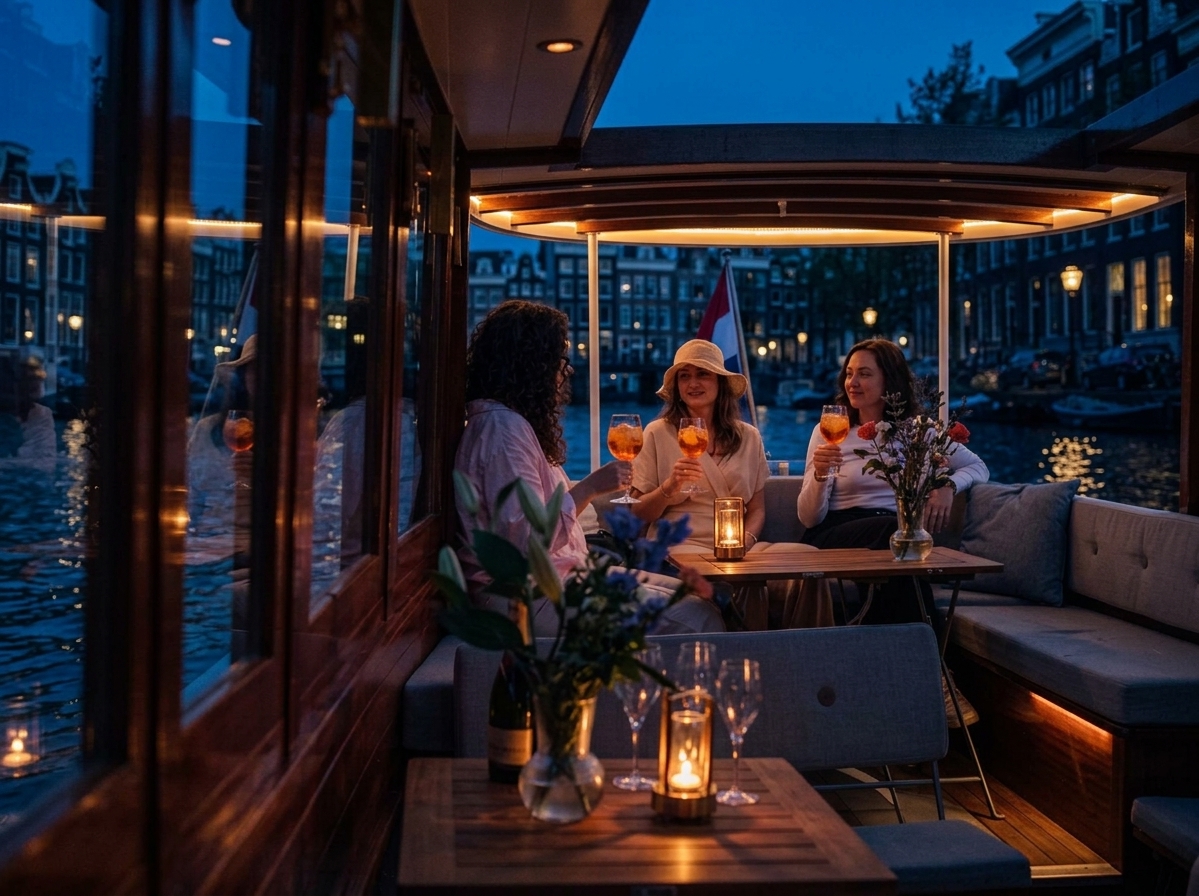 Verwarmde salonboot huren in Amsterdam: warm varen in de winter