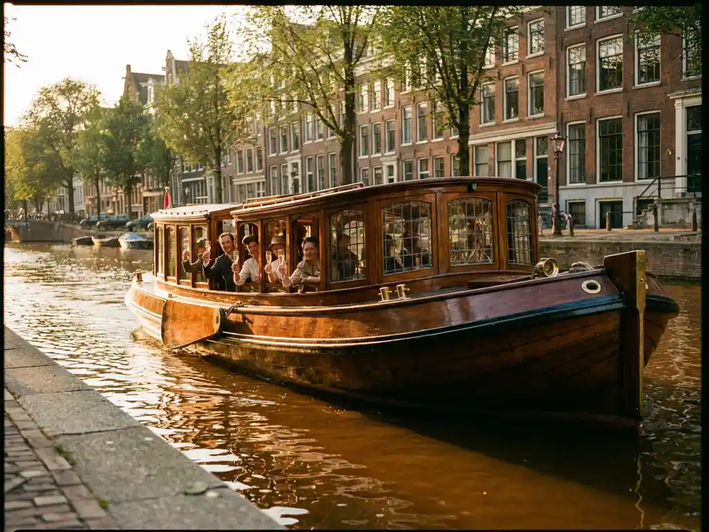 Welke drankpakketten zijn er voor een zomerborrel op een boot in Amsterdam?