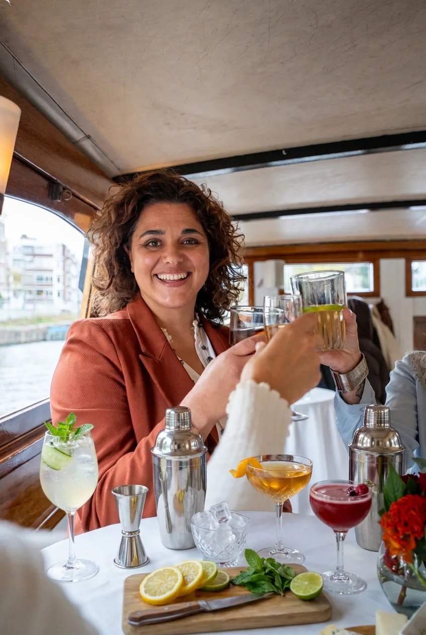Cocktailworkshop op een boot in Amsterdam: zelf shaken op de grachten