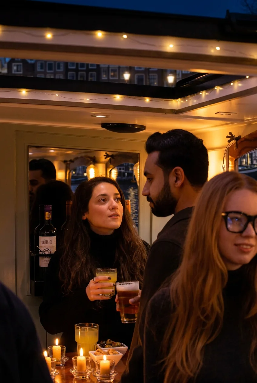 Storytelling bij kaarslicht op een salonboot